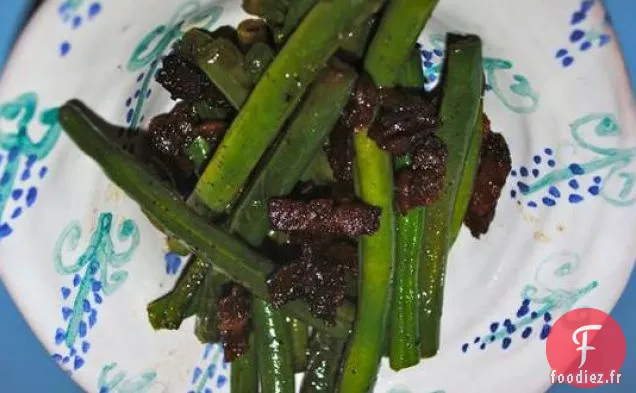 Haricots Verts Frits au Bacon