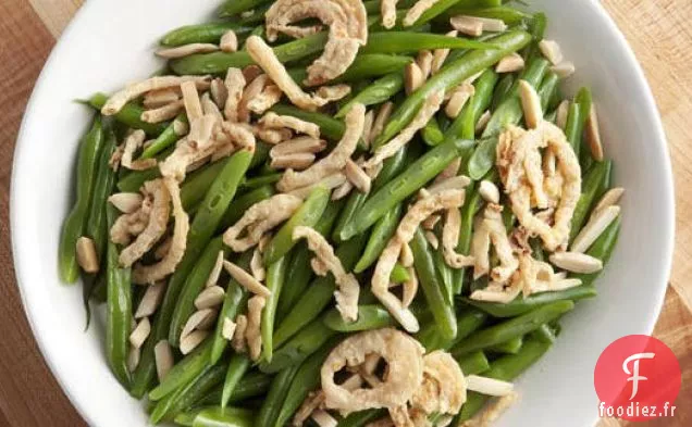 Haricots Verts Coupés À La Française Aux Amandes Et Oignons Frits