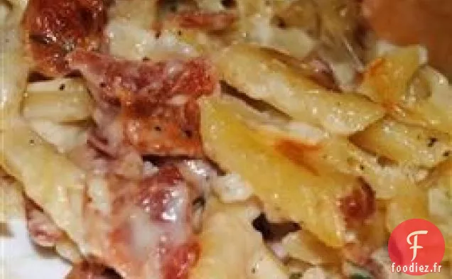 Macaronis au Cheddar Blanc au Bacon et au Thym