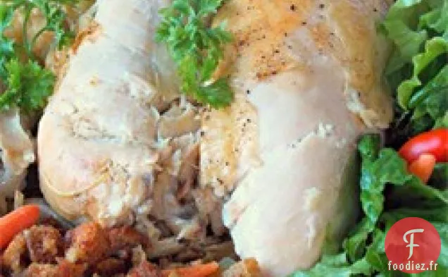 Poulet Rôti aux Croûtons et Oignons
