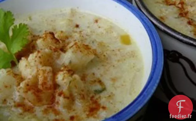 Soupe de Chou-Fleur et Poireaux Rôtis