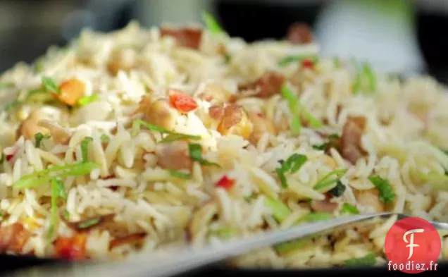 Pilaf de Riz Basmati au Prosciutto, Haricots Garbanzo et Orzo