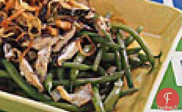 Haricots Verts aux Champignons - Sauce Madère