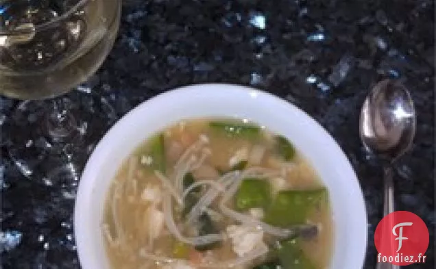 Soupe Chinoise aux Crevettes et au Tofu
