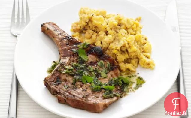 Côtelettes de Porc Mojo aux Bananes Plantains