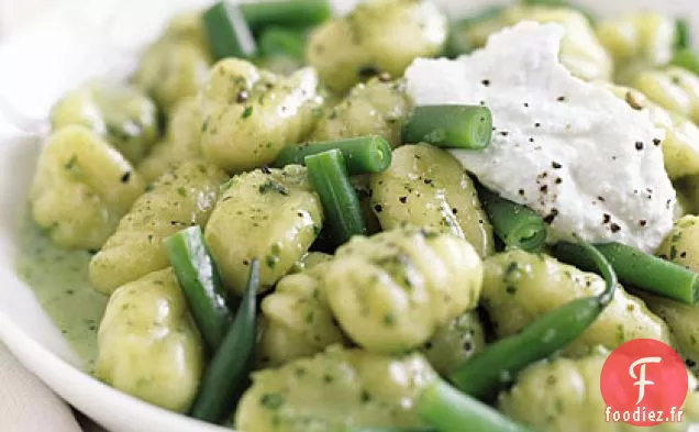 Gnocchis Crémeux au Pesto aux Haricots Verts et à la Ricotta