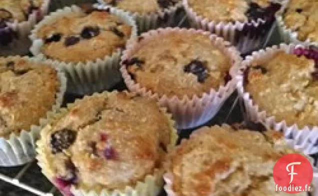 Muffins à l'Avoine et aux Myrtilles