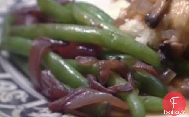 Haricots Verts Aux Oignons Rouges Caramélisés