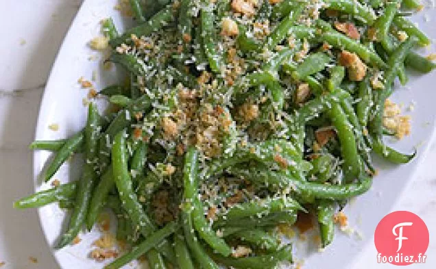 Haricots Verts À La Vinaigrette Au Citron Meyer Et Chapelure Au Parmesan