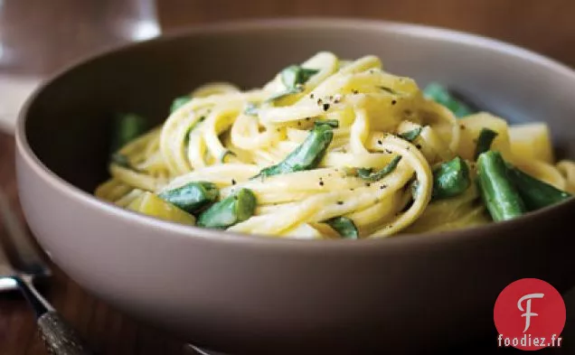 Linguine au Gorgonzola, Pommes de Terre, Haricots Verts et Sauge