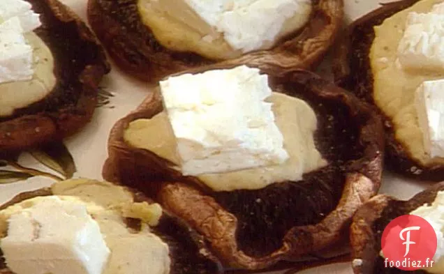 Champignons Portobello grillés avec Houmous et Fromage Feta