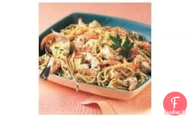 Crevettes à l'Ail et Pâtes
