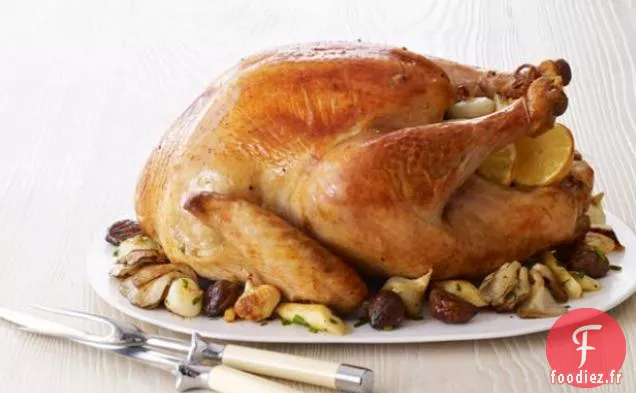 Dinde aux Marrons Glacés, Panais et Champignons