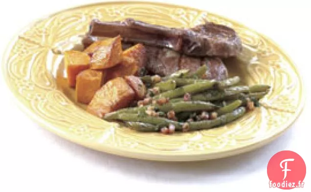 Haricots Verts À La Pancetta, À l'Ail Et aux Herbes