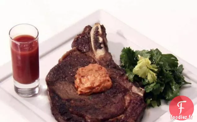 Steaks d'Entrecôte au Beurre de Persil et Shots Bloody Mary