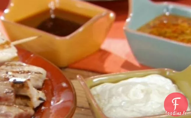 Thon Poêlé, Queue Jaune et Saumon avec Trois Sauces à Tremper