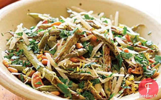 Haricots Verts Rôtis Au Citron, Pignons Et Parmesan