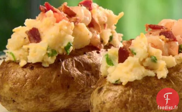 Pommes de Terre Deux fois Cuites au Four de Luxe aux Crevettes