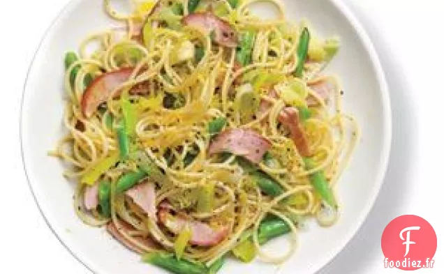 Pâtes Au Jambon Et Haricots Verts