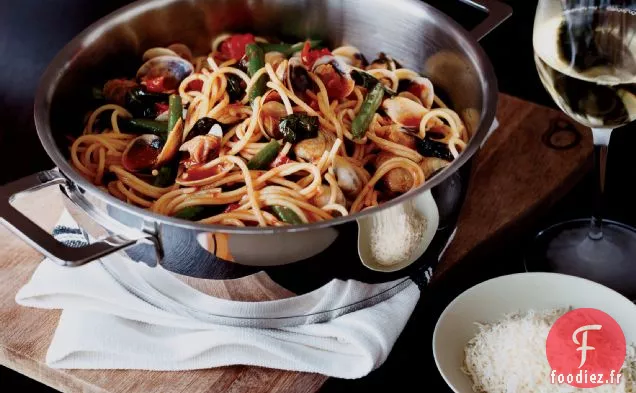 Spaghetti aux Palourdes et Haricots Verts