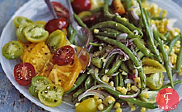 Salade De Haricots Verts, Maïs Et Tomates