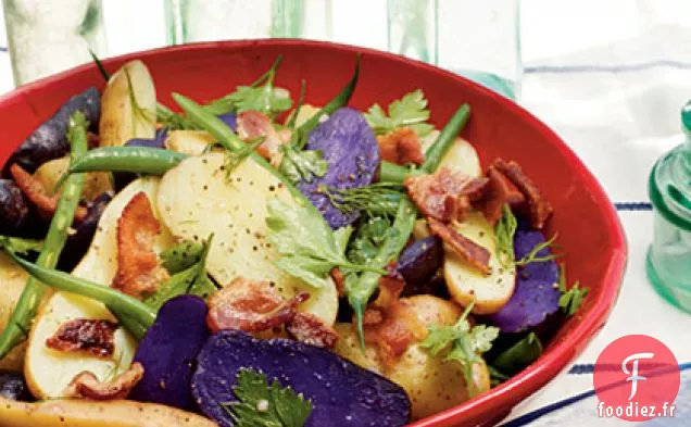 Salade de Pommes de Terre au Bacon Chaud aux Haricots Verts