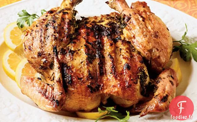 Poulet Sous une poêle