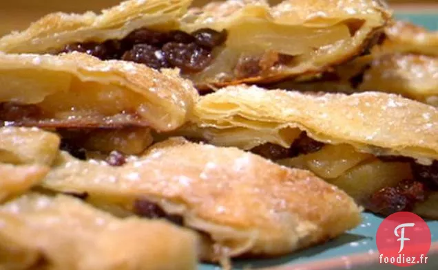 Pâte Feuilletée Strudel aux Pommes et Raisins Secs