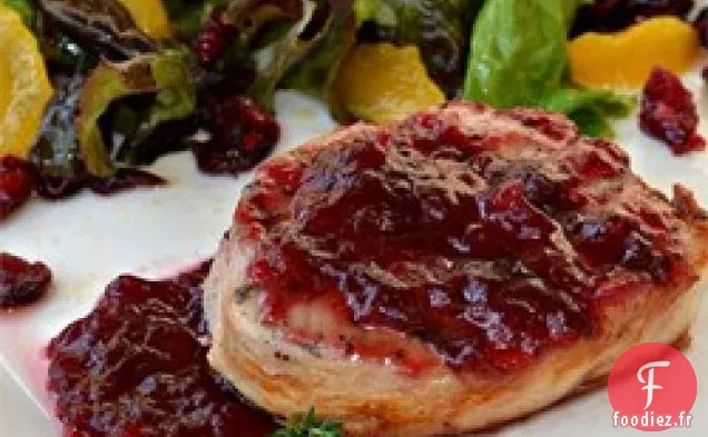 Escalopes de Porc à la Sauce au Vin de Canneberge