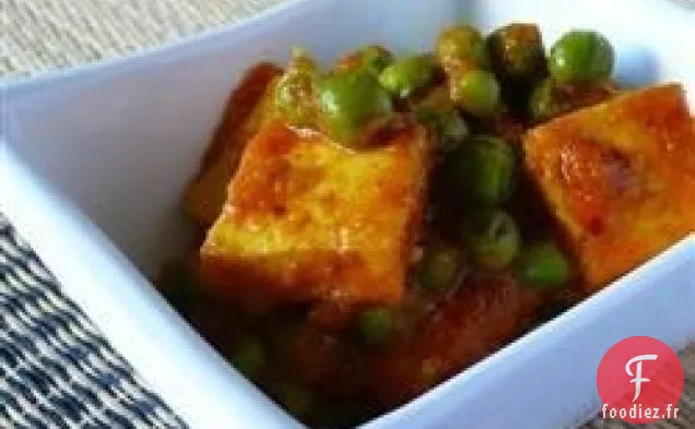 Paneer Indien Matar (Fromage Cottage Et Petits Pois)