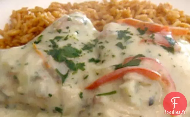 Fricassée de Poulet au Pilaf de Tomates et Basilic