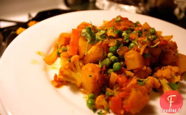 Dîner ce soir: Curry de chou-fleur et pommes de terre (aloo Gobhi)
