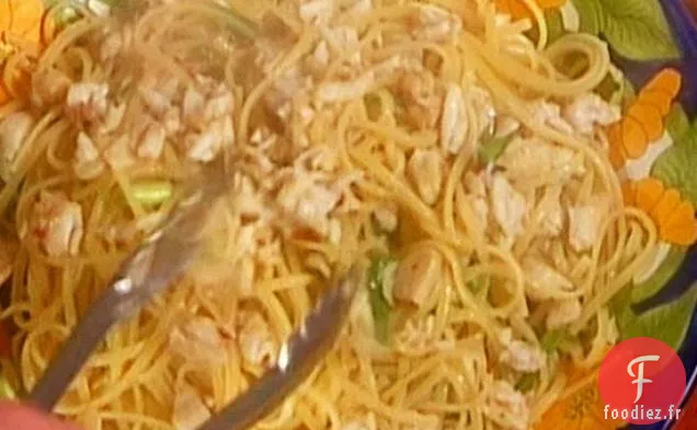 Linguine au Crabe, Radicchio et Ail
