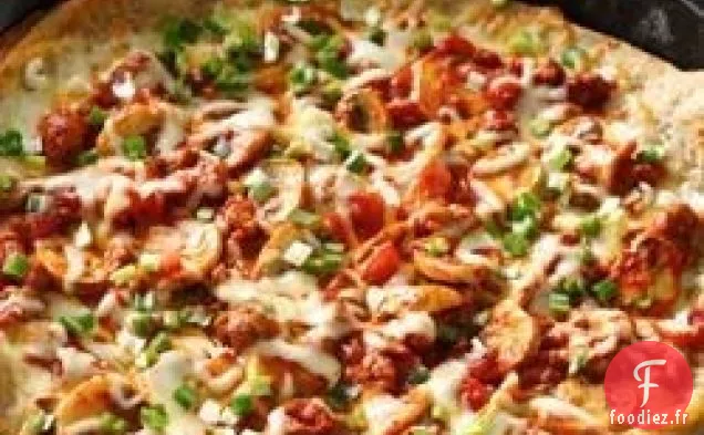 Pizza à la Poêle aux Légumes et aux Saucisses