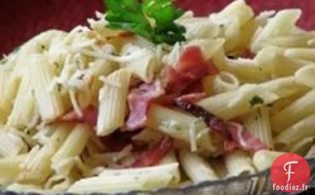 Pâtes Penne au Bacon et Parmesan