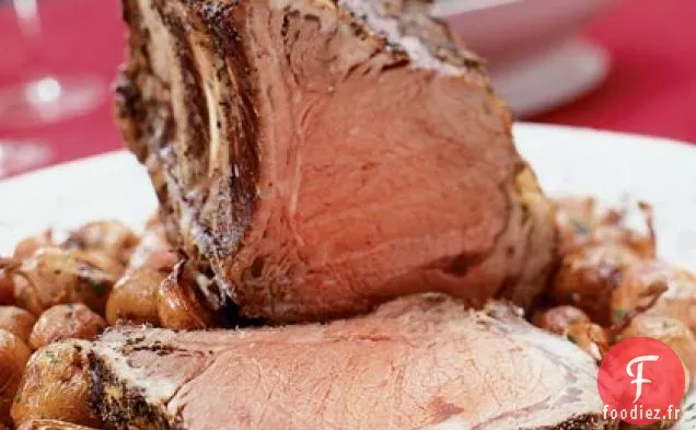 Rôti de Côte de Bœuf en croûte de citron et de Poivre avec Légumes-Racines