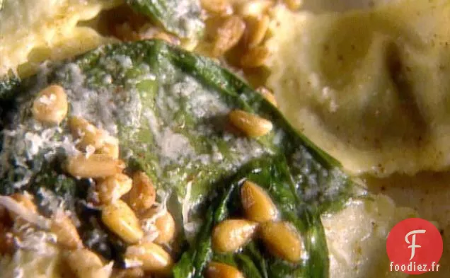 Raviolis aux Champignons Sauvages au Beurre et Sauce Parmesan