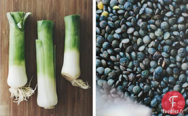 Poireaux Braisés + Lentilles Muscovado