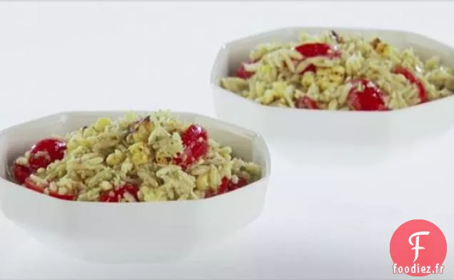 Orzo au Pesto d'Artichaut et Maïs grillé