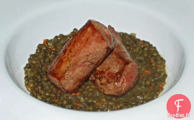 Filet Mignon De Sanglier Et Lentilles Fumées