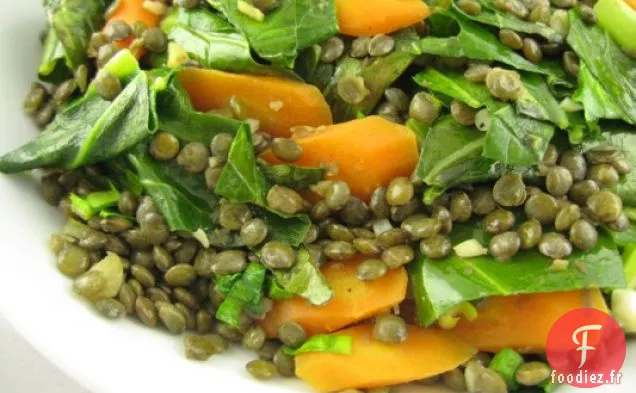 Collards, Carottes Et Lentilles Vertes Françaises