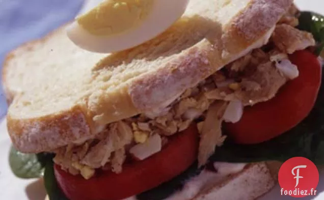 Sandwichs au Thon Niçois à la Mayonnaise aux Olives