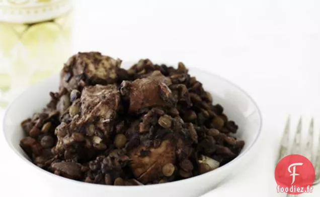Lentilles Épicées Au Riz Noir Et Poulet