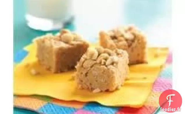 Carrés au Beurre d'Arachide Sans Cuisson