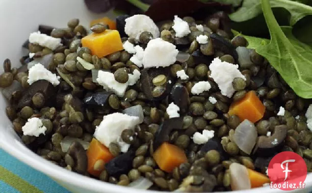 Lentilles du Puy au Fromage de Chèvre, Olives et Thym Frais