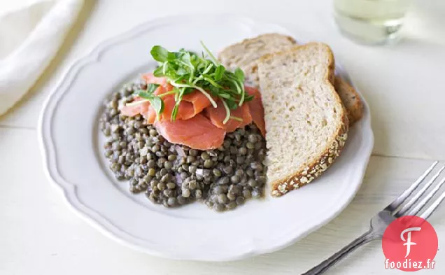 Vinaigrette Aux Lentilles Au Saumon Fumé