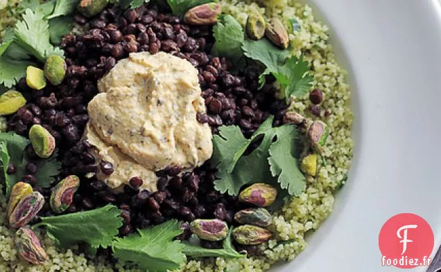Lentilles, Houmous À La Coriandre Et Couscous