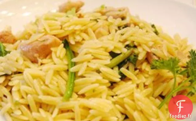 Poulet à l'Ail avec Nouilles Orzo
