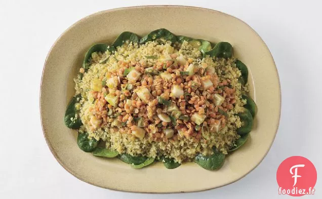 Salade De Lentilles Rouges Au Curry, Chou-Rave Et Couscous