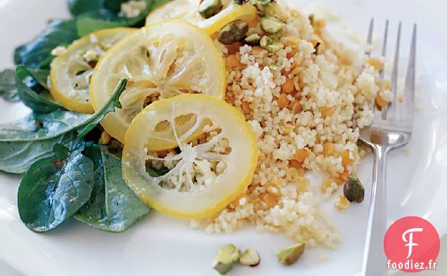 Couscous aux Lentilles Rouges et Citrons Faciles à Conserver